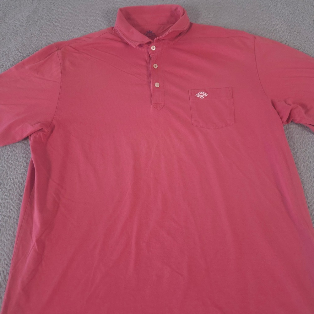 Peter Millar Polo Shirt Mens XL Pink Solid Seaside Wash‎ Cotton Stretch Pocket